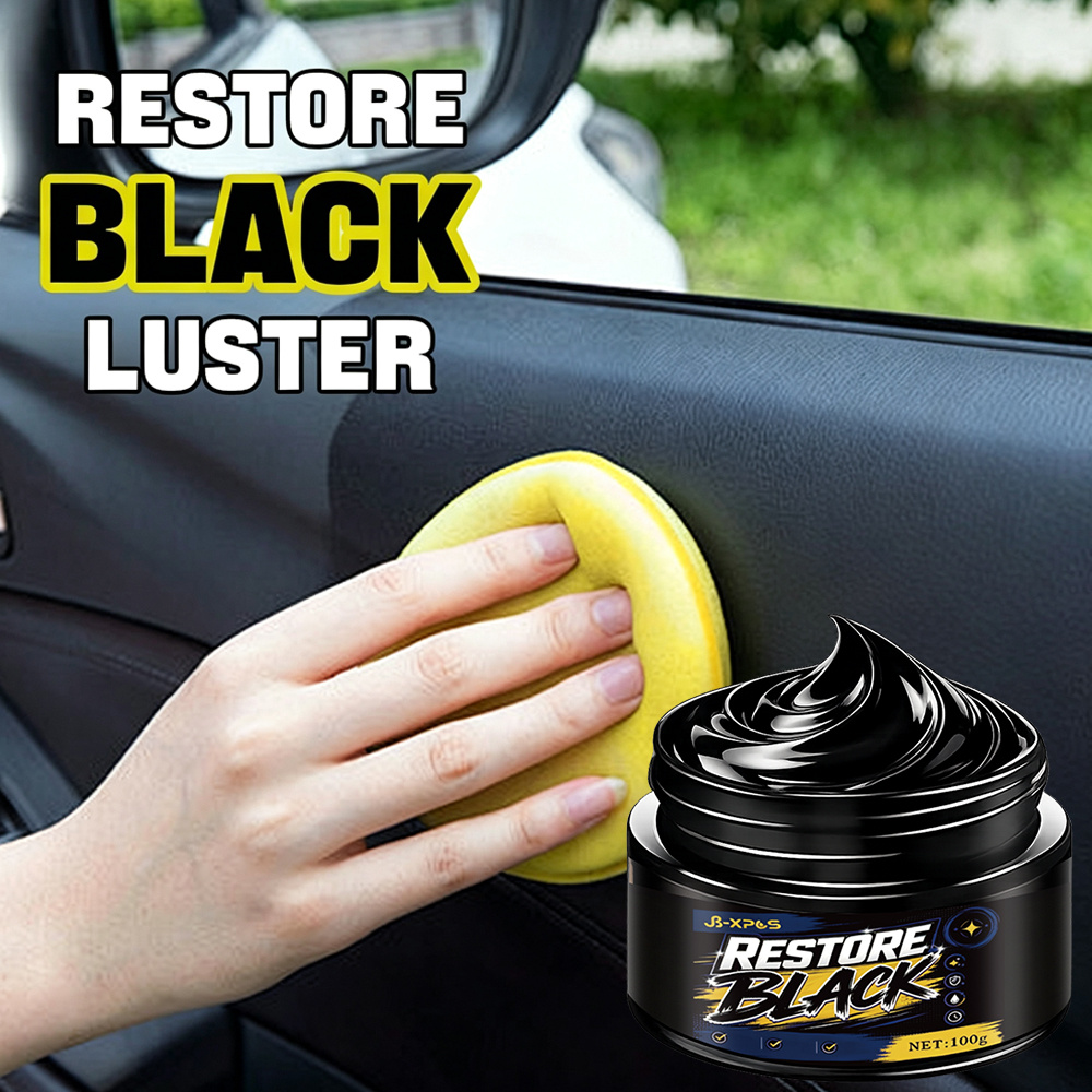 Trim Restorer Plastic - ครีมฟื้นฟูพลาสติกและหนังรถยนต์ สีดำเข้ม ล็อคสีขอบตกแต่ง เคลือบป้องกันรังสียูวี คืนความเงางาม ผิวด้าน