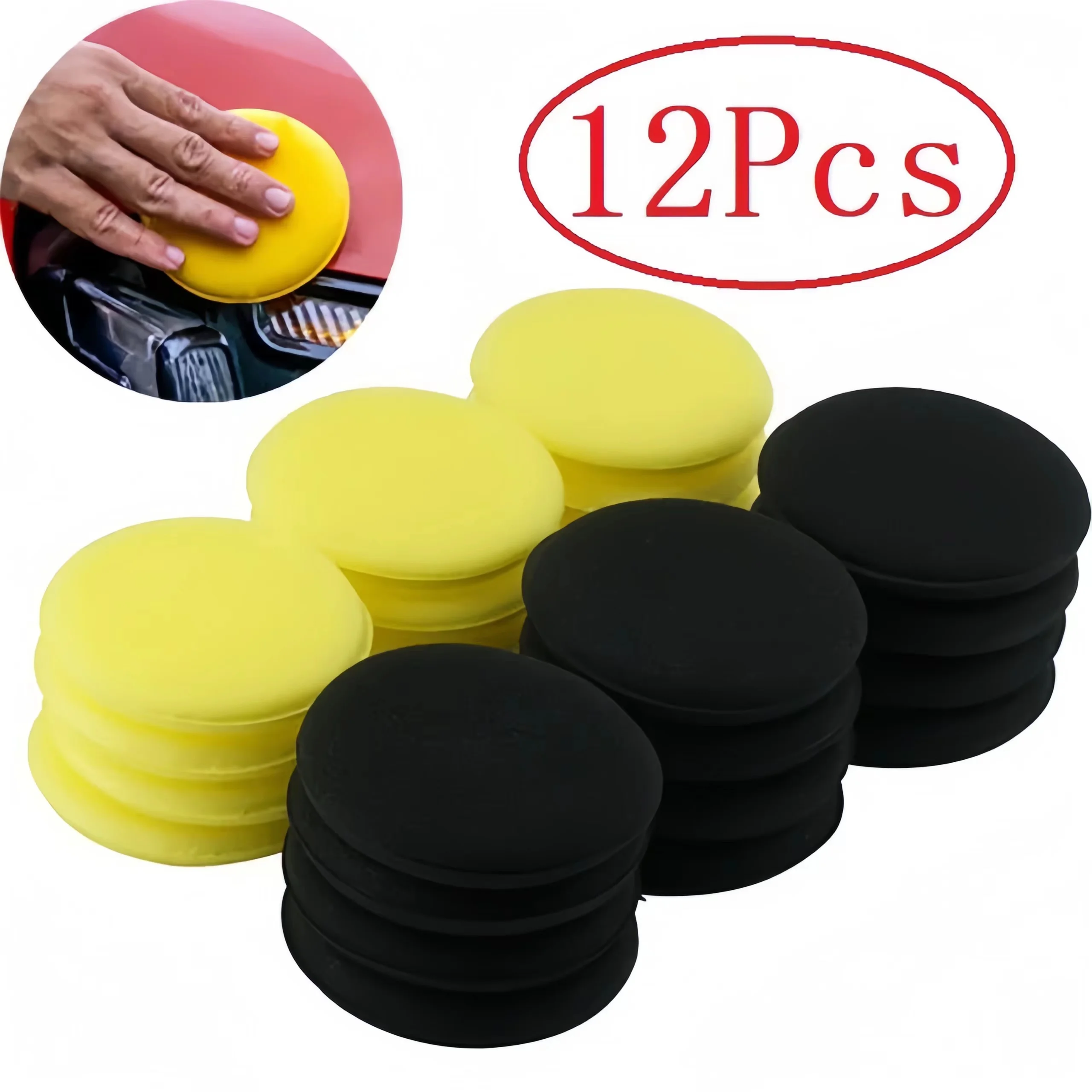 ฟองน้ำขัดเงารถยนต์ทรงกลม 12 ชิ - Wax Applicator Pad บทวิจารณ์และราคา